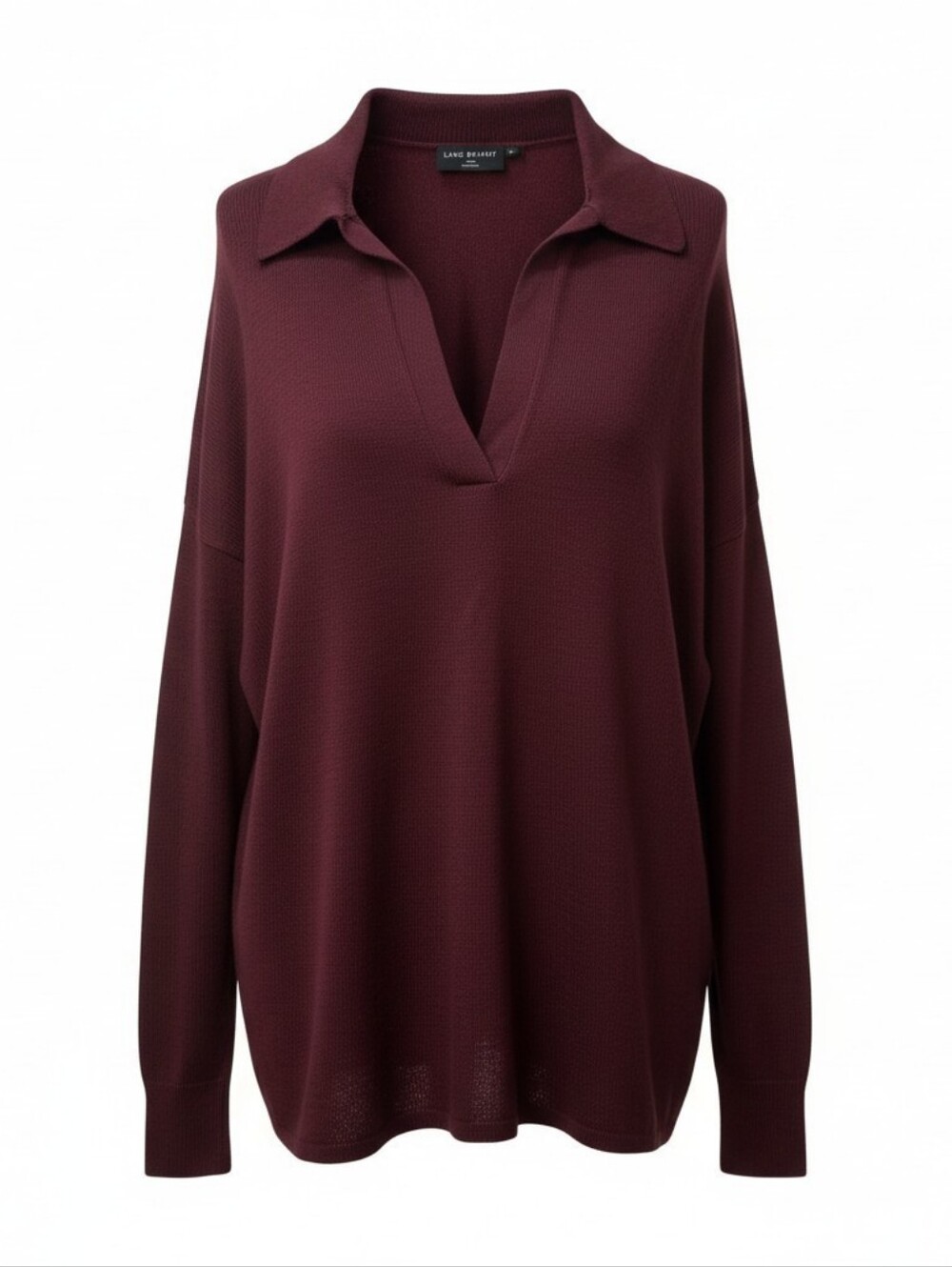 Lane Bryant Burgundy Plum Collared V-Neck Lightweight Knit Pullover Sweater